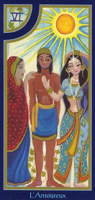 The Lovers in the deck Tarot du Roy Nissanka