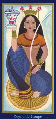 Queen of Cups in the deck Tarot du Roy Nissanka