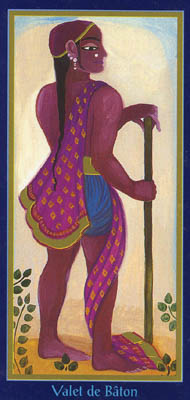 Page of Wands in the deck Tarot du Roy Nissanka