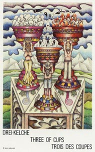 Three of Cups in the deck New Age Tarot