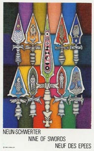 Nine of Swords in the deck New Age Tarot