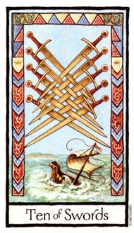 Ten of Swords in the deck Old English Tarot