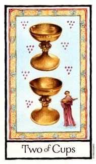 Two of Cups in the deck Old English Tarot