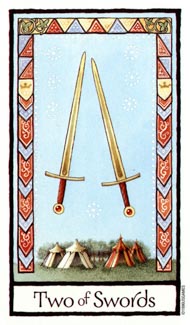 Two of Swords in the deck Old English Tarot