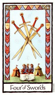 Four of Swords in the deck Old English Tarot