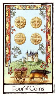 Four of Pentacles in the deck Old English Tarot