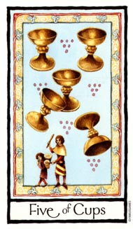 Five of Cups in the deck Old English Tarot