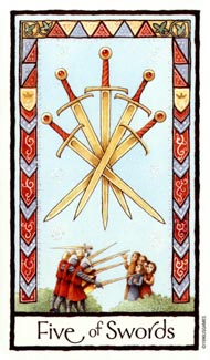 Five of Swords in the deck Old English Tarot