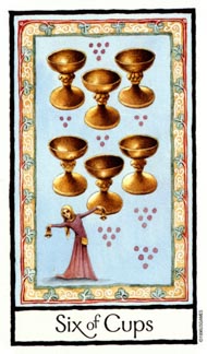 Six of Cups in the deck Old English Tarot