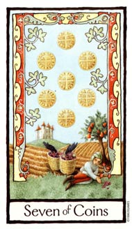 Seven of Pentacles in the deck Old English Tarot