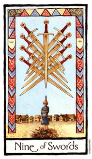 Nine of Swords in the deck Old English Tarot