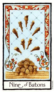 Nine of Wands in the deck Old English Tarot