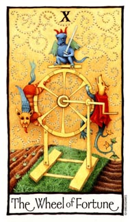 Wheel of Fortune in the deck Old English Tarot