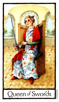 Queen of Swords in the deck Old English Tarot