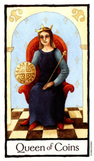 Queen of Pentacles in the deck Old English Tarot