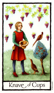 Page of Cups in the deck Old English Tarot