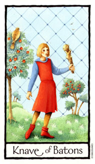 Page of Wands in the deck Old English Tarot