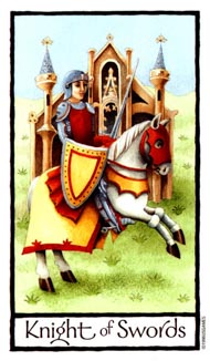 Knight of Swords in the deck Old English Tarot