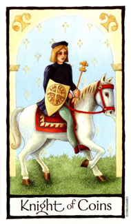 Knight of Pentacles in the deck Old English Tarot