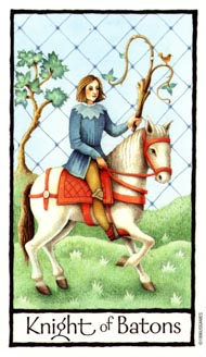 Knight of Wands in the deck Old English Tarot