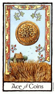 Ace of Pentacles in the deck Old English Tarot