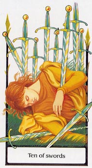 Ten of Swords in the deck Tarot of the Old Path