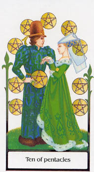 Ten of Pentacles in the deck Tarot of the Old Path