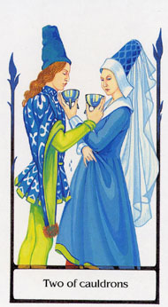 Two of Cups in the deck Tarot of the Old Path