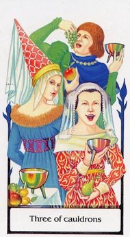 Three of Cups in the deck Tarot of the Old Path