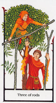 Three of Wands in the deck Tarot of the Old Path