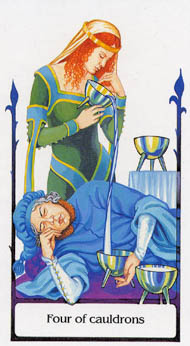 Four of Cups in the deck Tarot of the Old Path