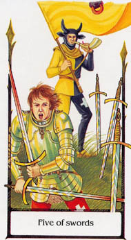 Five of Swords in the deck Tarot of the Old Path