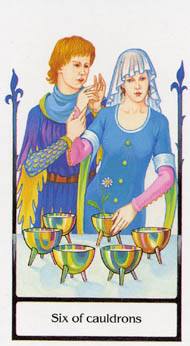 Six of Cups in the deck Tarot of the Old Path