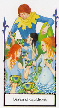 Seven of Cups in the deck Tarot of the Old Path