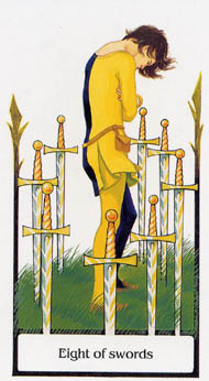 Eight of Swords in the deck Tarot of the Old Path