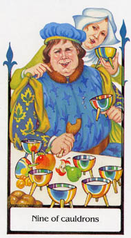 Nine of Cups in the deck Tarot of the Old Path