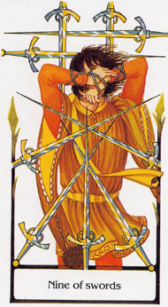 Nine of Swords in the deck Tarot of the Old Path