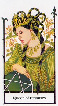 Queen of Pentacles in the deck Tarot of the Old Path