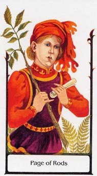 Page of Wands in the deck Tarot of the Old Path