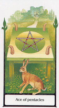 Ace of Pentacles in the deck Tarot of the Old Path