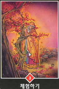 Three of Wands in the deck Osho Zen Tarot