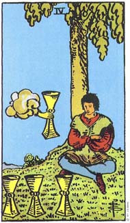 Four of Cups in the deck Rider-Waite Tarot