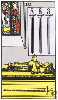 Four of Swords in the deck Rider-Waite Tarot