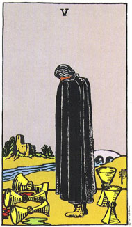 Five of Cups in the deck Rider-Waite Tarot