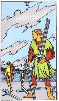 Five of Swords in the deck Rider-Waite Tarot