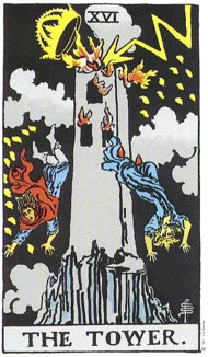 The Tower in the deck Rider-Waite Tarot