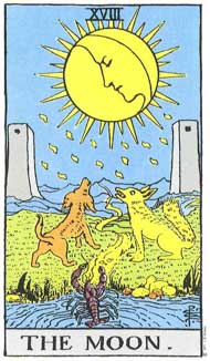 The Moon in the deck Rider-Waite Tarot