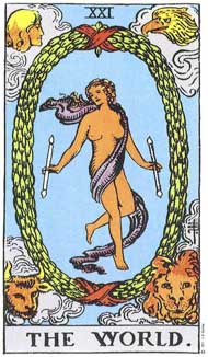 The World in the deck Rider-Waite Tarot