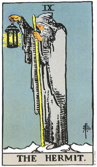 The Hermit in the deck Rider-Waite Tarot