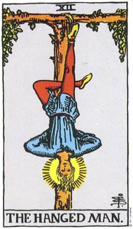 The Hanged Man in the deck Rider-Waite Tarot